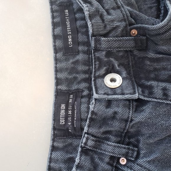 Cotton On Black Straight Leg Denim Jeans - Picture 4 of 4